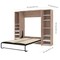 Bestar Cielo 99W Full Murphy Bed with 2 Narrow Shelving Units (98W), Rustic Brown & White 80896-000009 - alternate 4